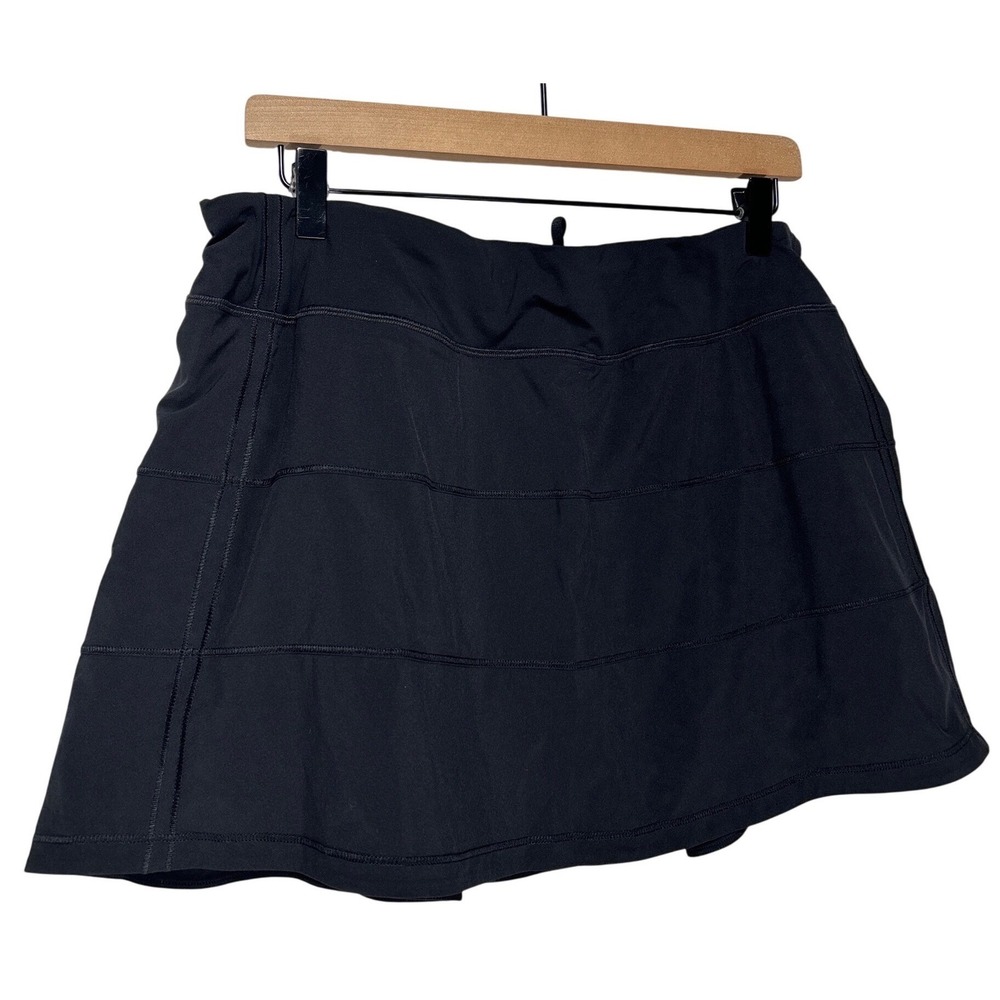 Lululemon Pace Rival Skirt Black Pleated Tennis Running Skort Size 12 Tall EUC